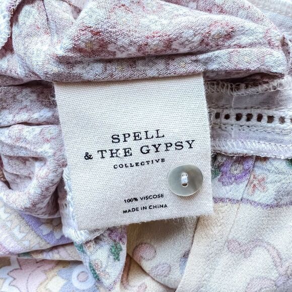 Spell and the Gypsy Women's Portobello Road Babydoll Floral‎ Boho Midi Dress XXS - Picture 9 of 10